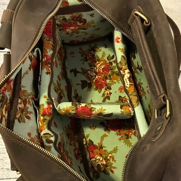 EUC -  House of Flynn Full size Dark Brown Leather Evermore Camera Bag - Picture 16 of 16